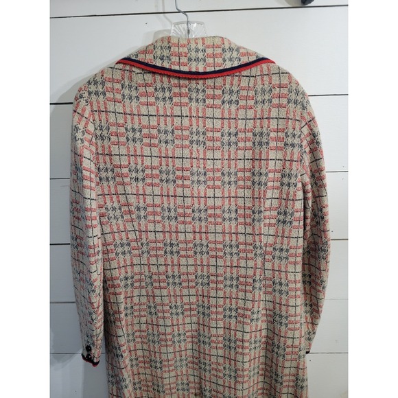 Vintage 1950s/60s Pierre Delaneau Martha West Wool Trench Coat Pockets Sz 16 - Picture 8 of 14